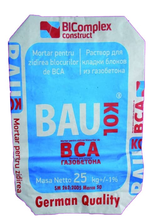Adeziv  BAUKOL - BCA,25 kg  (pe baza de ciment) pt gazbeton, (48