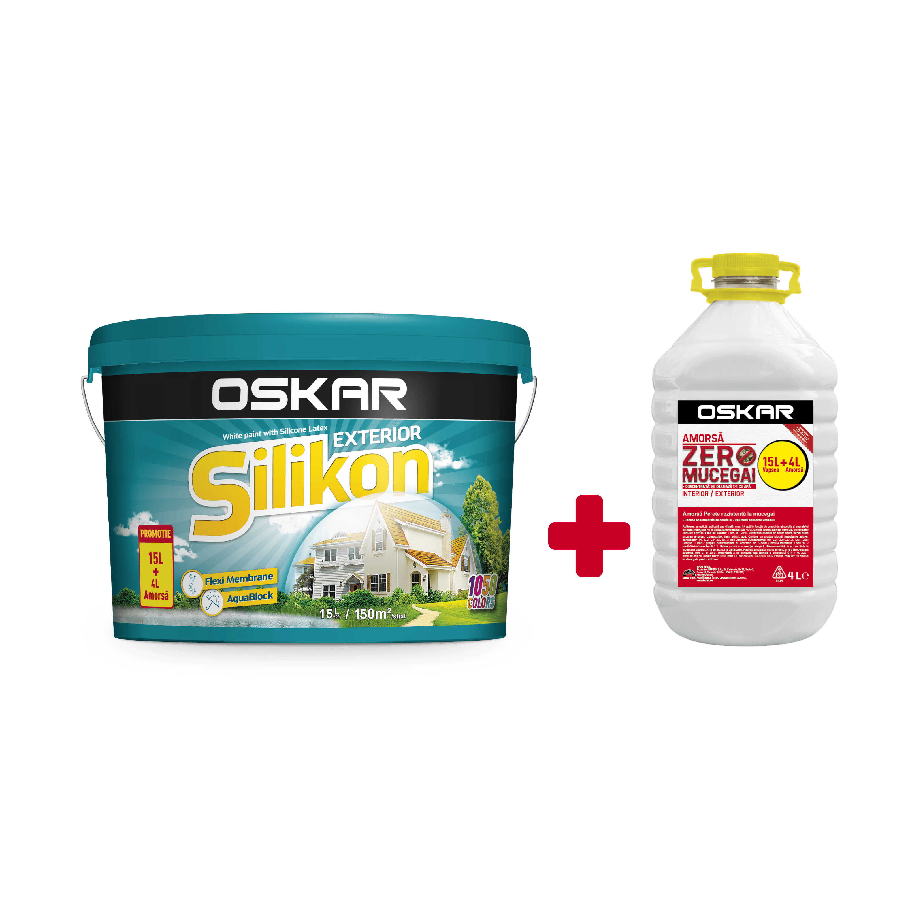 OSKAR Silikon EXT, 15L, alba + 4L AZM ( PROMO),vopsea lavabila c