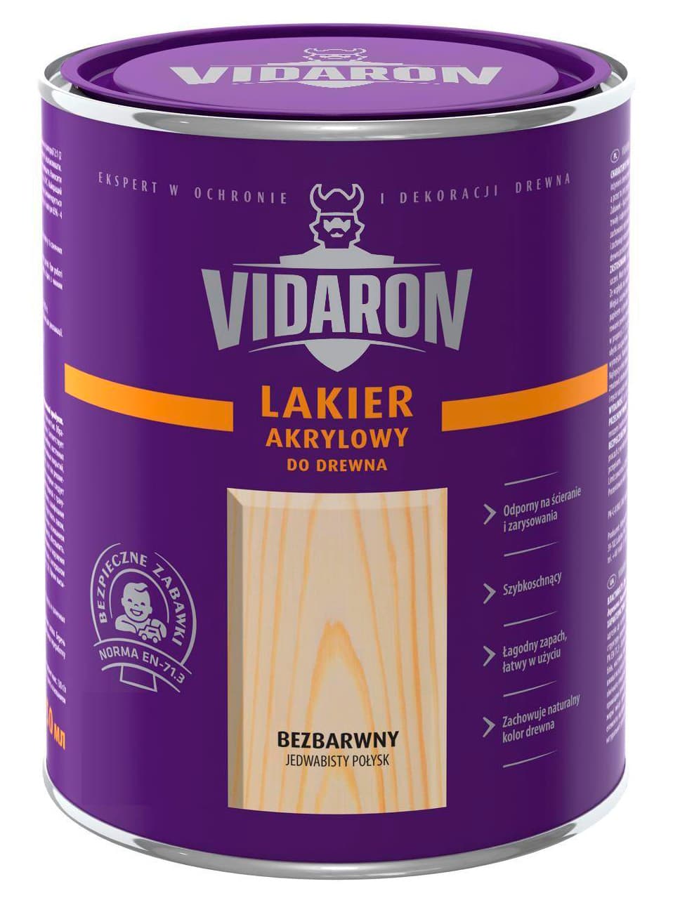 Lac acrilic pentru lemn VIDARON 0.75 L, transparent