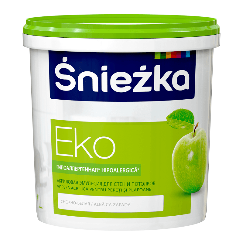 EKO-SNIEZKA , 1 L, vopsea emulsie bz.acril