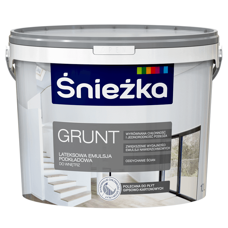 zzGRUND SNIEZKA,10L,alb,grund-vopsea de latex,interior