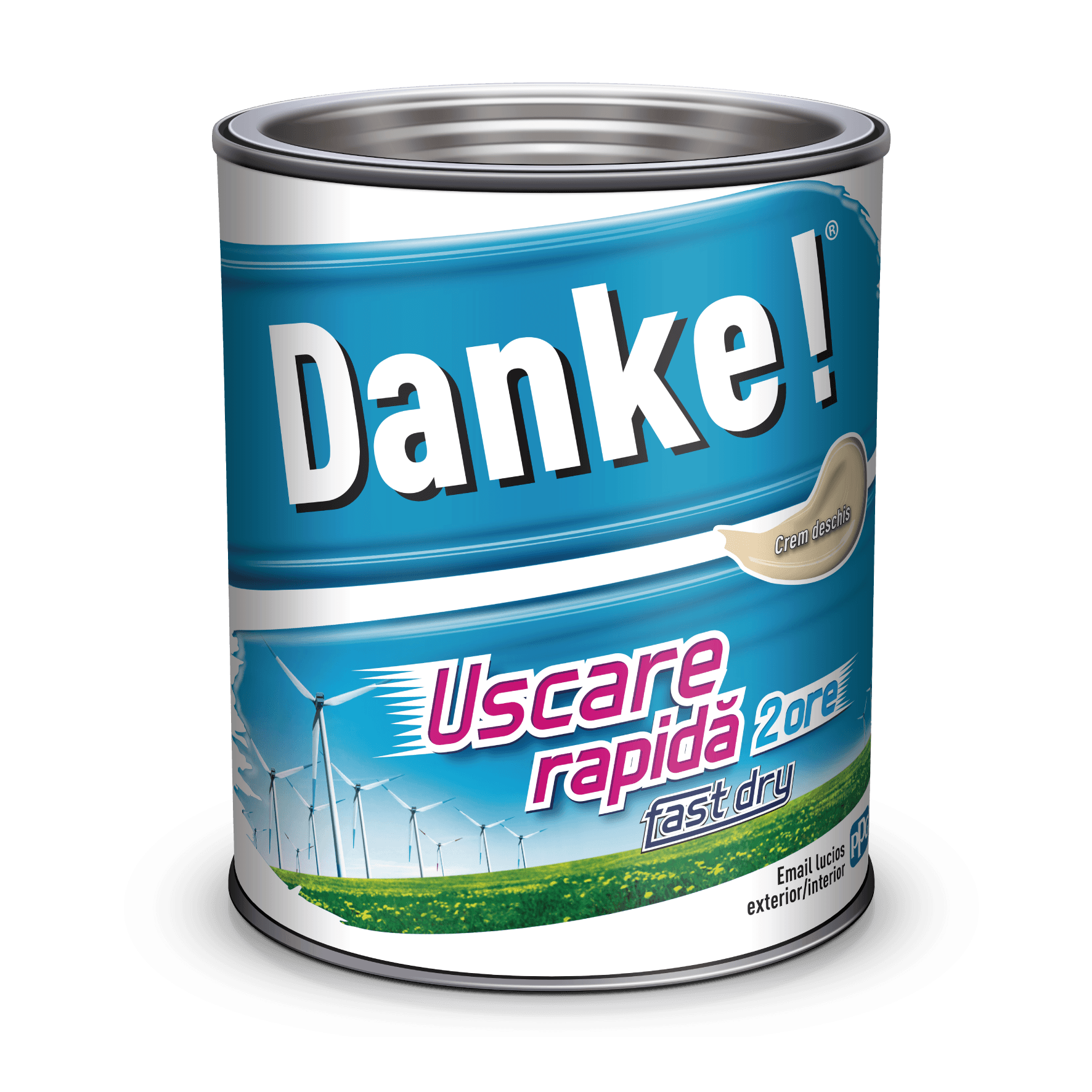 zzEMAIL DANKE 0.75L, crem deschis, ext./int. uscare rapida