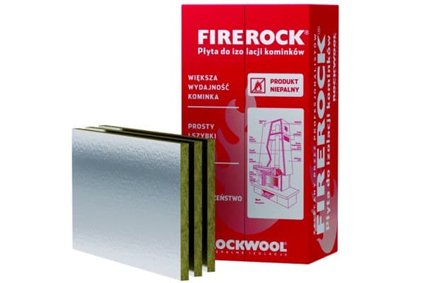 Vata min. FIREROCK, 1000*600*30mm/6m2, (80kg/m3) cu folie alumim
