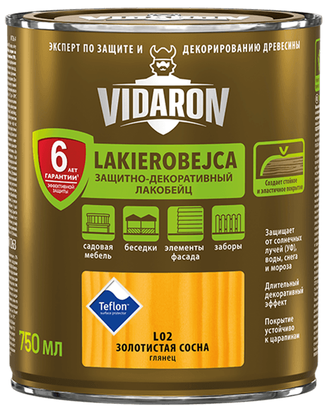 Lac VIDARON L10 venghe african 2,5L, lac-bait pt. lemn