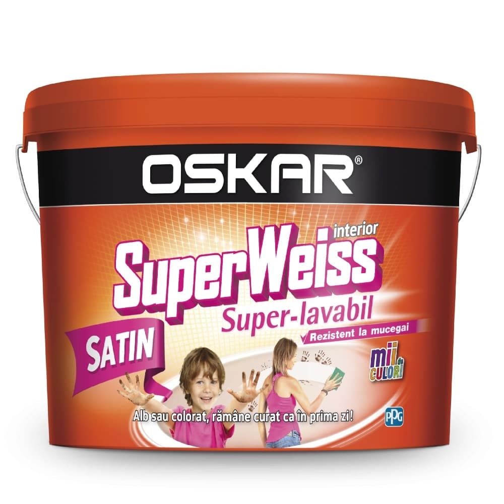 zzOSKAR Super Weiss -S.L.,  SATIN, 2.5L, vopsea lav. interior