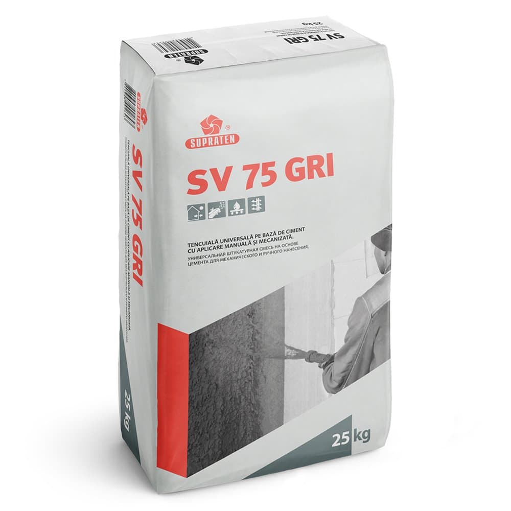 Amestec SV 75 GRI, 25 kg, (64)  tencuiala manuala si mecanizata 