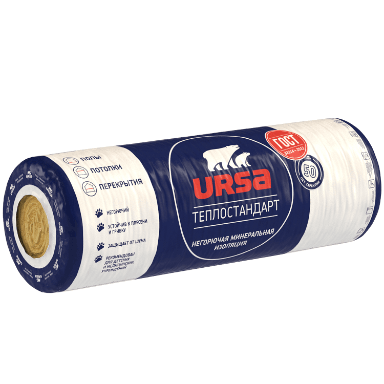 Vata  fibra sticla URSA Geo Teplostandart 50mm,1.22*6.56*2 /16m2