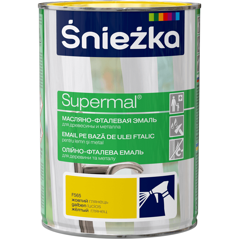 Supermal, 0,8 L, galben, vopsea email F565
