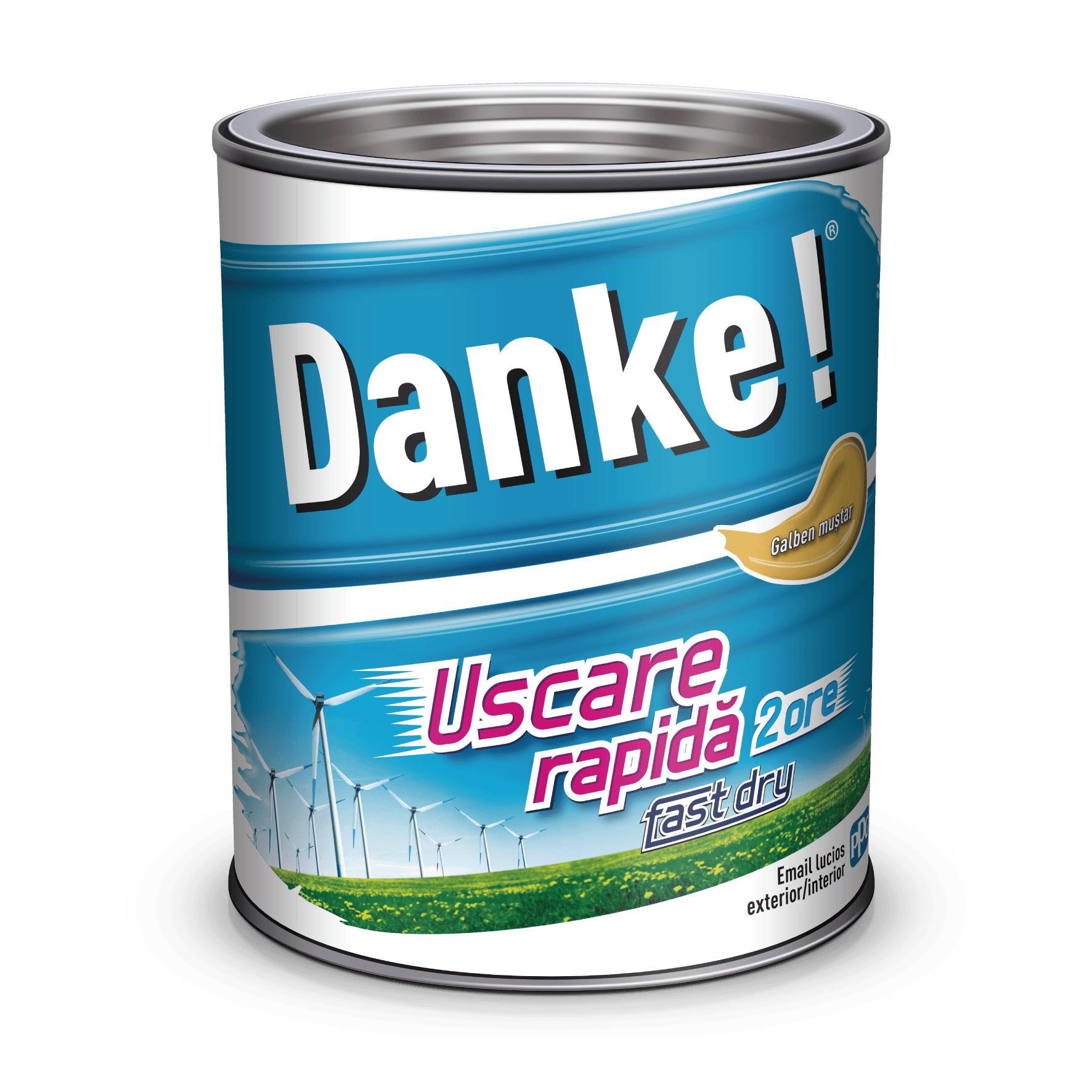 EMAIL DANKE 0.75L, galben mustar,ext./int. uscare rapida