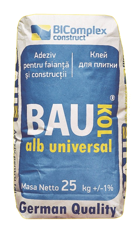 Adeziv  BAUKOL ALB,25 kg, Universal ,pt Porcelonat (48)