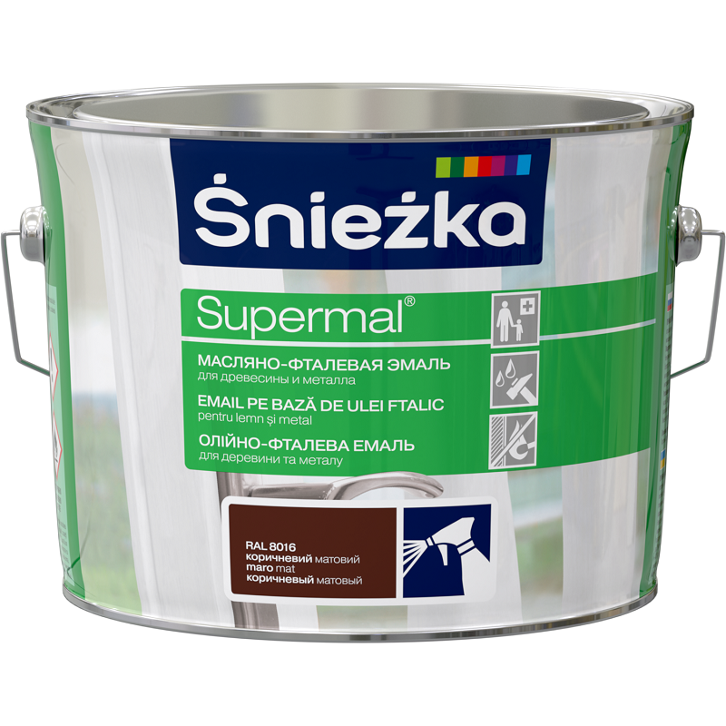 Supermal, 2.5  L, cafeniu, vopsea email RAL 8016