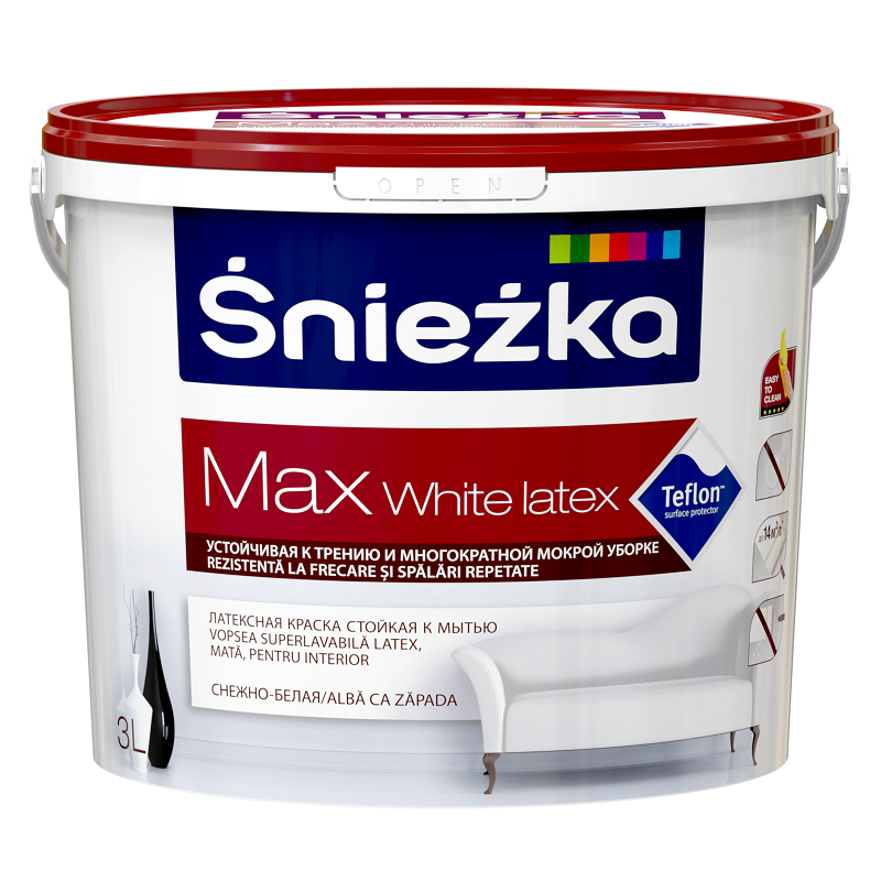 SNIEZKA MAX White Latex,    3L,emulsie int. alba