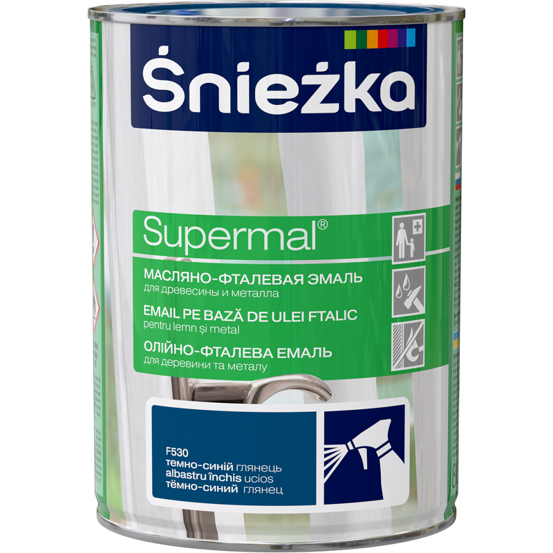 Supermal, 0,8 L, albastru INCHIS, vopsea email F530