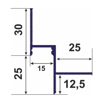 Design Profil din ALL, APTS(PT)15 LED,L=3m,tip ascuns trepte pt tavan