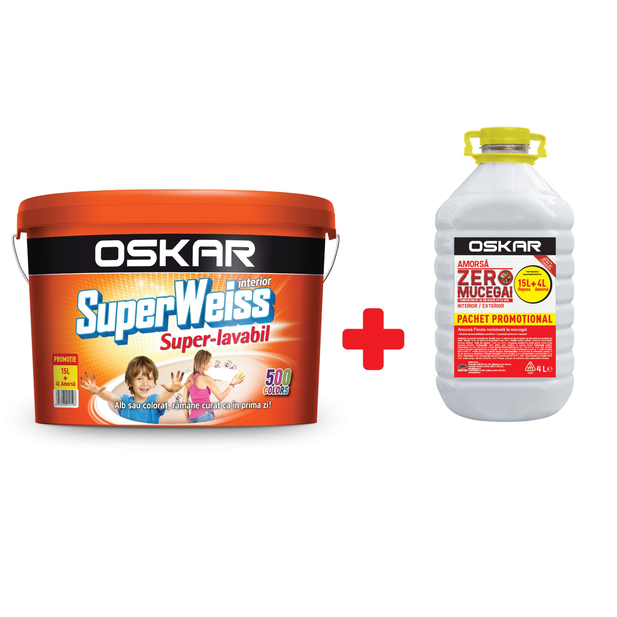 OSKAR Super Weiss -S.L.,  SATIN, 15L+ 4 L ,AZM (PROMO) ,vopsea lavabila int.$