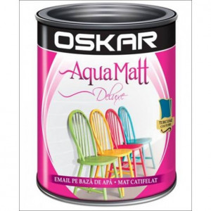 OSKAR Aqua Matt Email, 0.6L Negru minimalist, baza apa