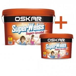 OSKAR Super Weiss -S.L., 15L+ 2.5 L, OSK.SW (PROMO), vopsea lavabila int.
